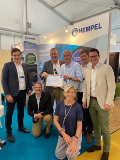 Image for Hempel received Water Revolution Foundation certificate at Monaco Yacht Show.