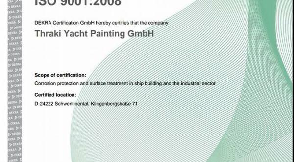 Image forThraki Yacht Painting GmbH obtains ISO and SCC certificates