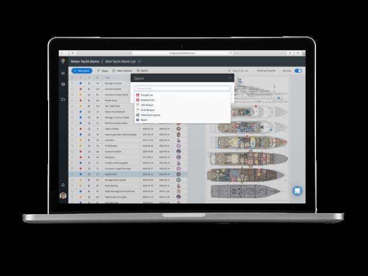 Pinpoint Works - Export to PDF, CSV, and Word
